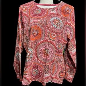 Talbots Multicolor Paisley Long Sleeve Top